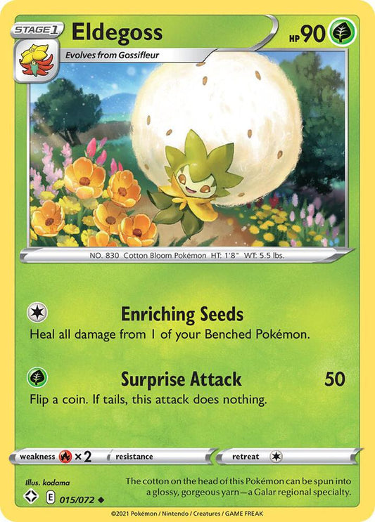 Eldegoss 015/072 Uncommon Shining Fates Pokémon card
