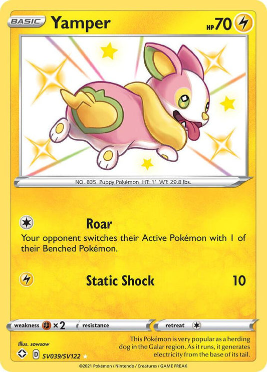 Yamper SV039/SV122 Shiny Holo Rare Shiny Vault Pokémon card