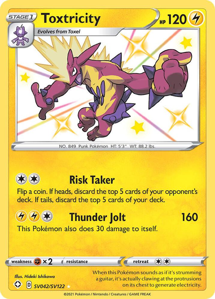 Toxtricity SV042/SV122 Shiny Holo Rare Shiny Vault Pokémon card