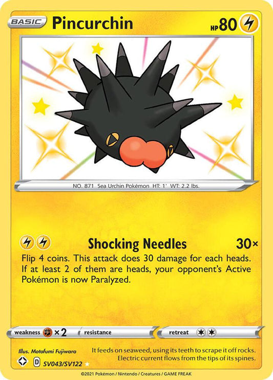 Pincurchin SV043/SV122 Shiny Holo Rare Shiny Vault Pokémon card