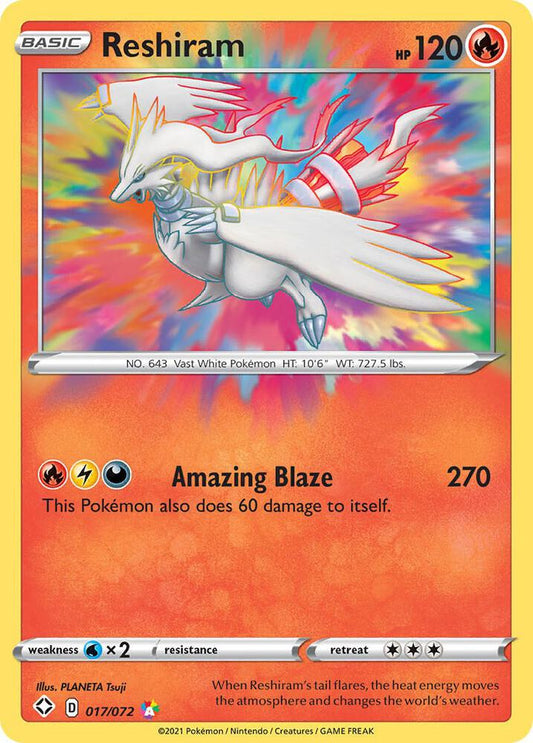 Reshiram 017/072 Amazing Rare Shining Fates Pokémon card