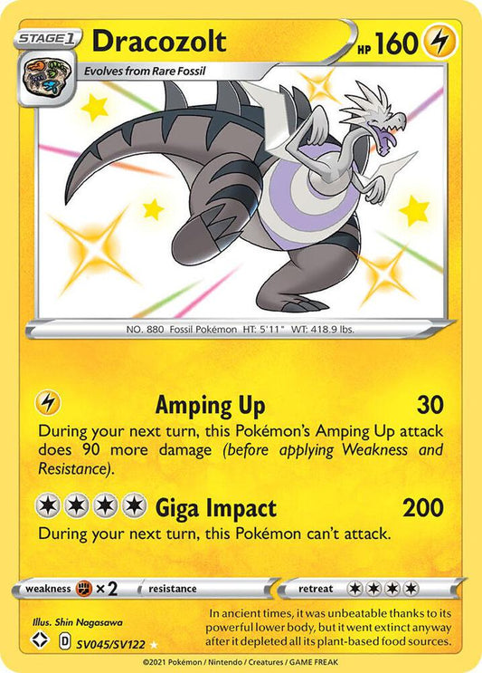 Dracozolt SV045/SV122 Shiny Holo Rare Shiny Vault Pokémon card