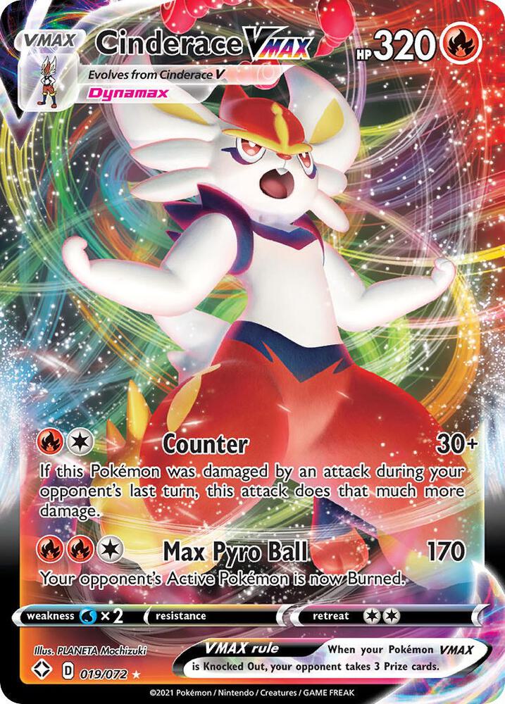 Cinderace VMAX 019/072 Ultra Rare Shining Fates Pokémon card