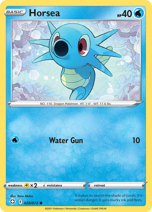 Horsea 020/072 Common Shining Fates Pokémon card
