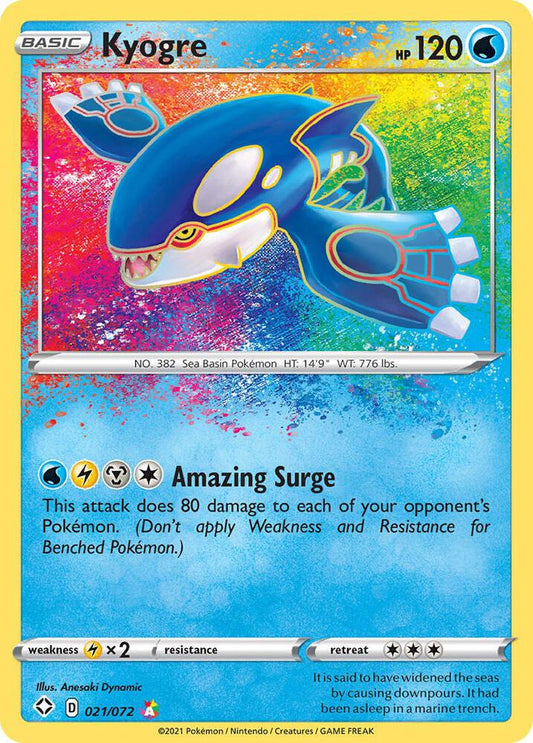 Kyogre 021/072 Amazing Rare Shining Fates Pokémon card