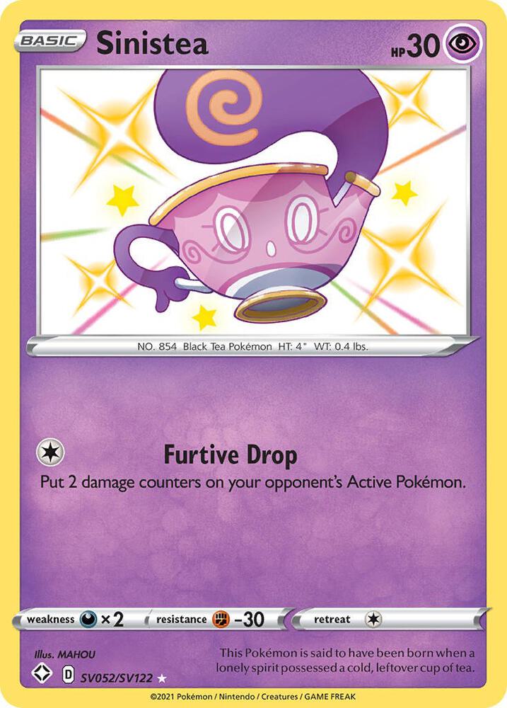Sinistea SV052/SV122 Shiny Holo Rare Shiny Vault Pokémon card