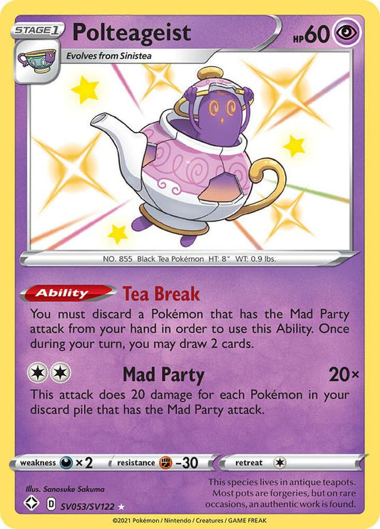 Polteageist SV053/SV122 Shiny Holo Rare Shiny Vault Pokémon card