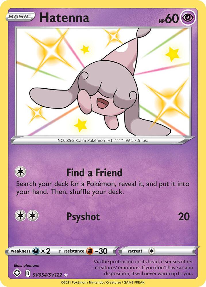 Hatenna SV054/SV122 Shiny Holo Rare Shiny Vault Pokémon card