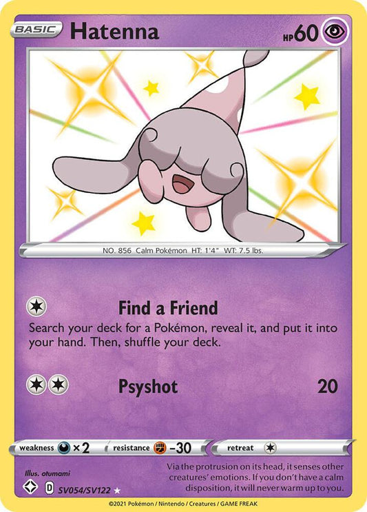 Hatenna SV054/SV122 Shiny Holo Rare Shiny Vault Pokémon card