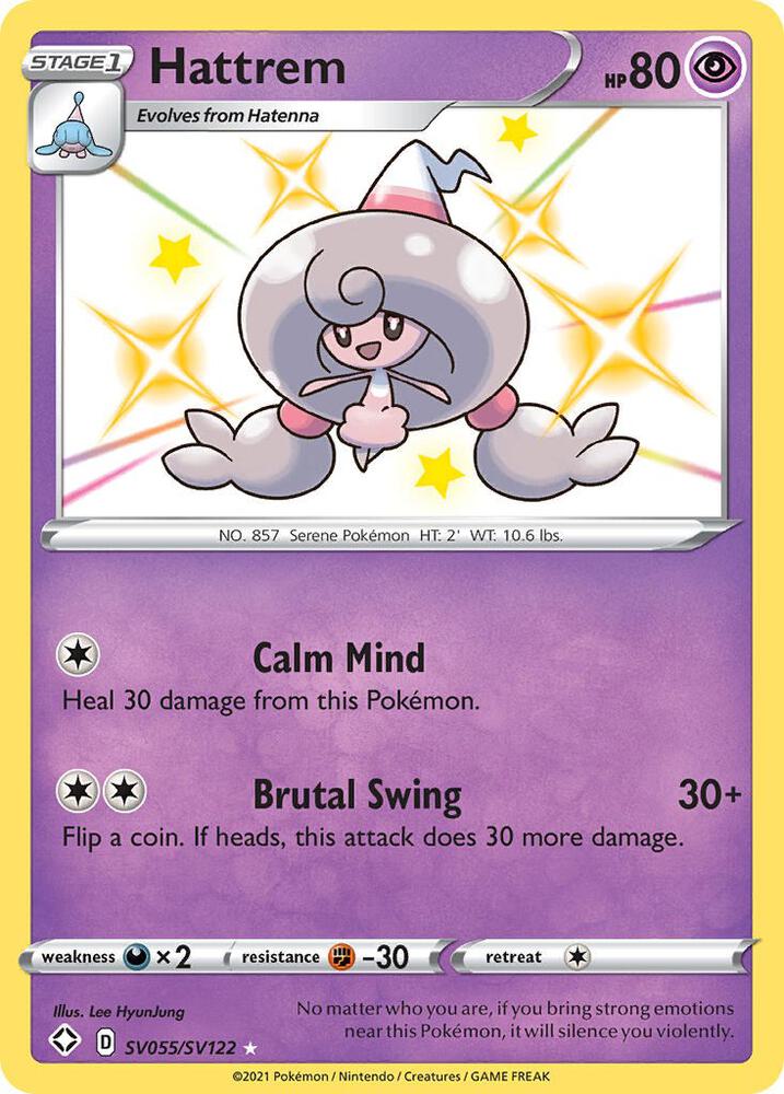 Hattrem SV055/SV122 Shiny Holo Rare Shiny Vault Pokémon card
