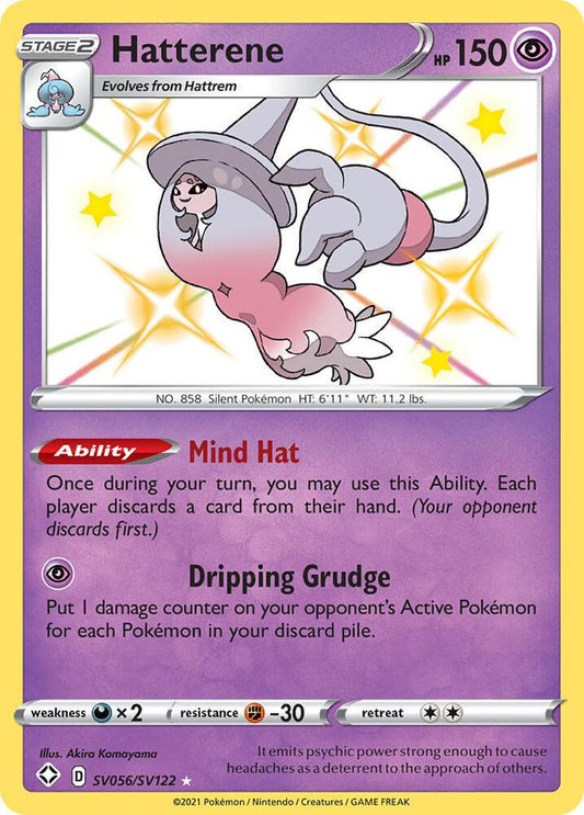 Hatterene SV056/SV122 Shiny Holo Rare Shiny Vault Pokémon card