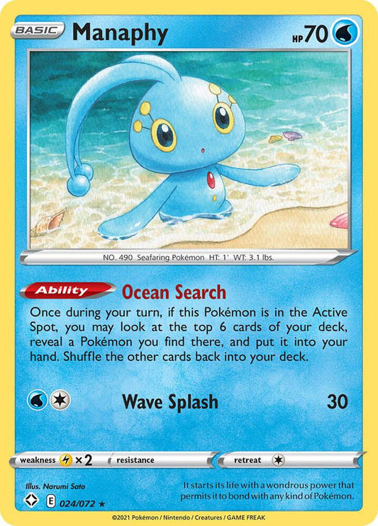 Manaphy 024/072 Rare Shining Fates Pokémon card