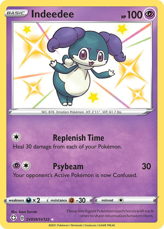 Indeedee SV059/SV122 Shiny Holo Rare Shiny Vault Pokémon card
