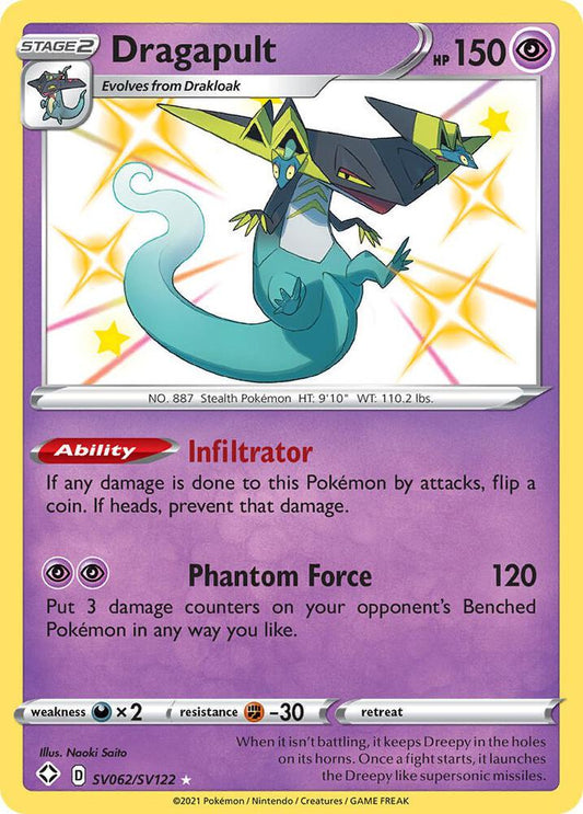 Dragapult SV062/SV122 Shiny Holo Rare Shiny Vault Pokémon card