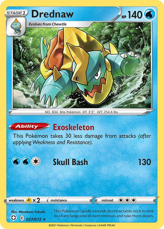 Drednaw 027/072 Rare Shining Fates Pokémon card