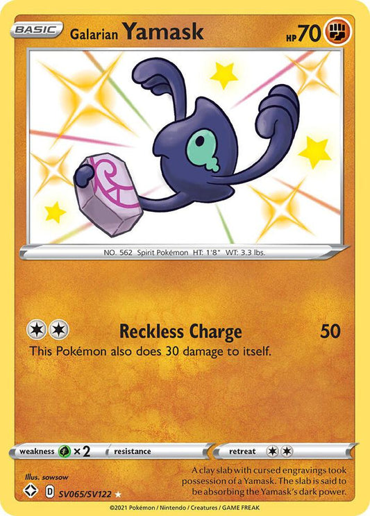 Galarian Yamask SV065/SV122 Shiny Holo Rare Shiny Vault Pokémon card