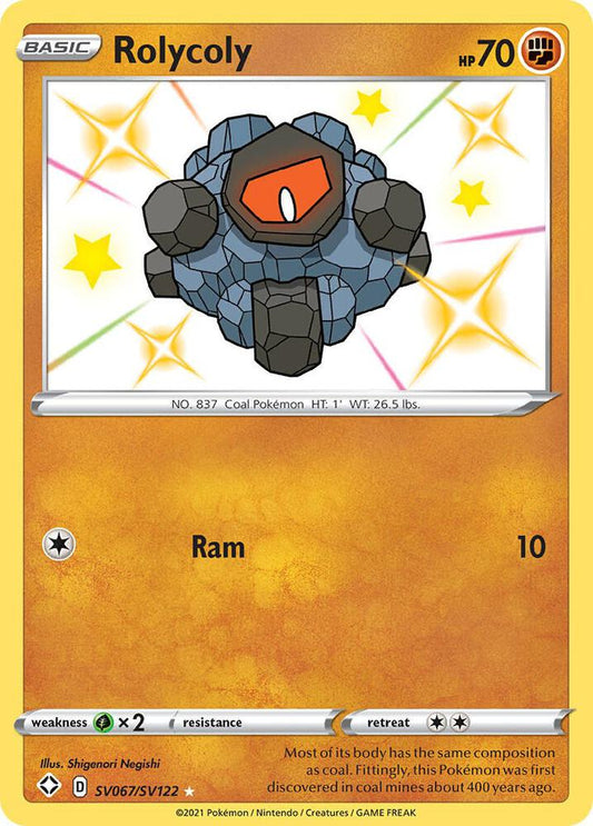 Rolycoly SV067/SV122 Shiny Holo Rare Shiny Vault Pokémon card