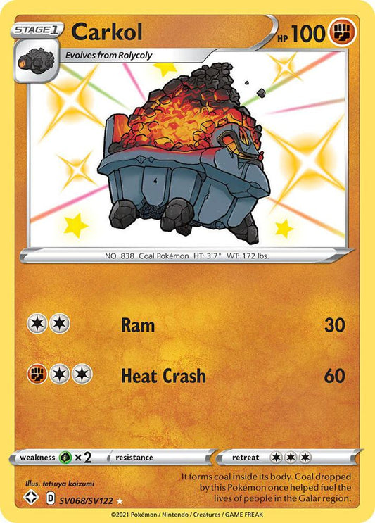 Carkol SV068/SV122 Shiny Holo Rare Shiny Vault Pokémon card