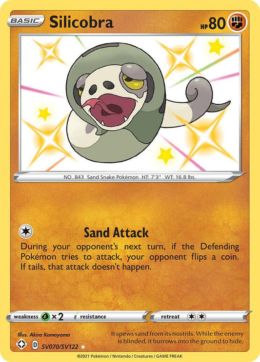 Silicobra SV070/SV122 Shiny Holo Rare Shiny Vault Pokémon card