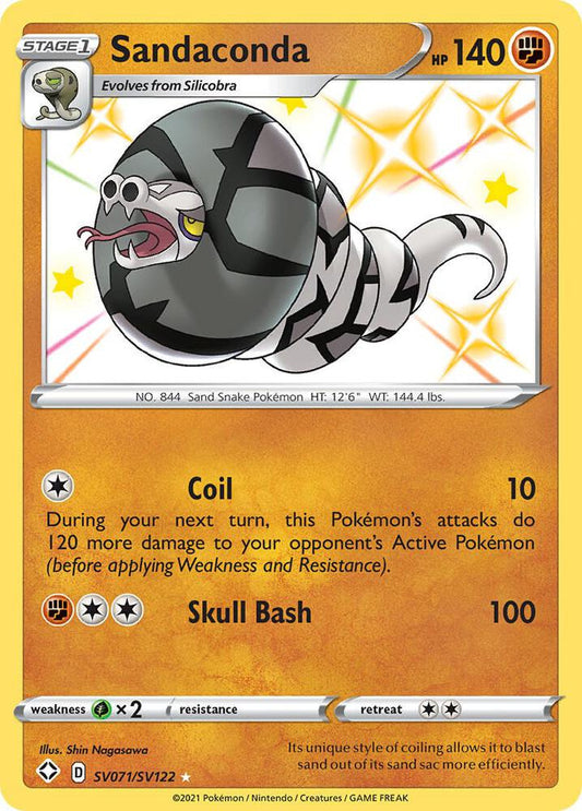 Sandaconda SV071/SV122 Shiny Holo Rare Shiny Vault Pokémon card