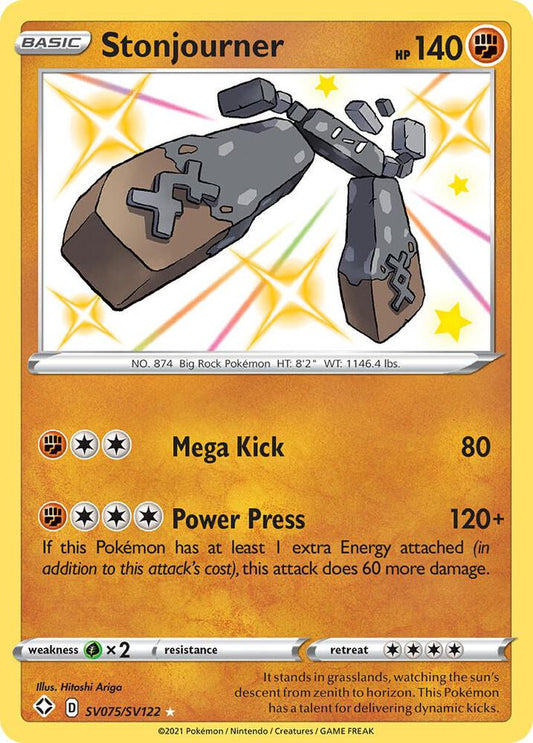 Stonjourner SV075/SV122 Shiny Holo Rare Shiny Vault Pokémon card
