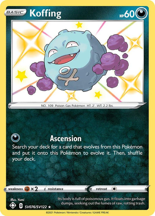 Koffing SV076/SV122 Shiny Holo Rare Shiny Vault Pokémon card