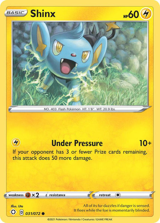 Shinx 031/072 Common Shining Fates Pokémon card