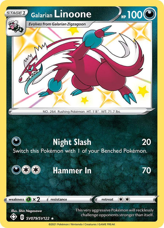 Galarian Linoone SV079/SV122 Shiny Holo Rare Shiny Vault Pokémon card