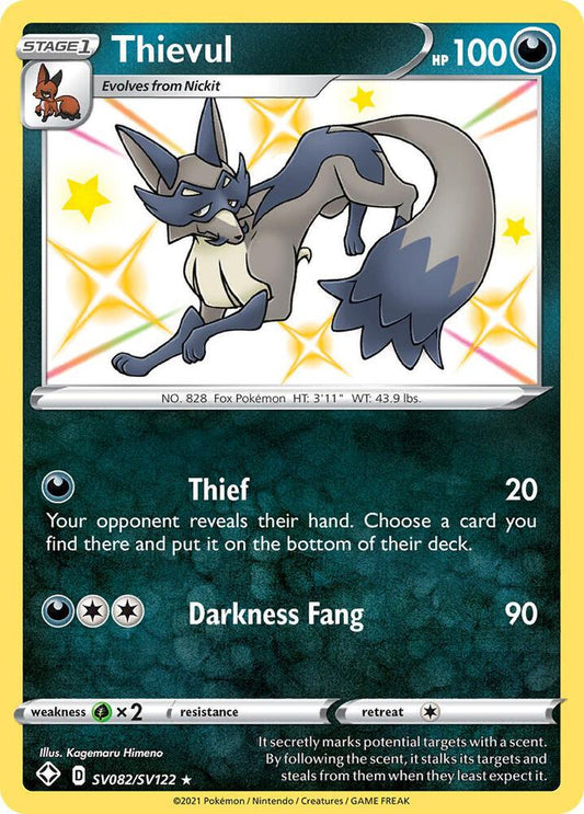 Thievul SV082/SV122 Shiny Holo Rare Shiny Vault Pokémon card