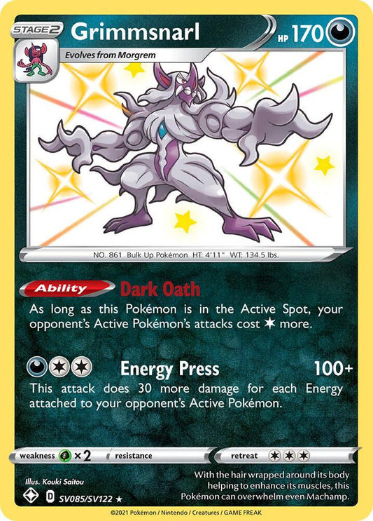 Grimmsnarl SV085/SV122 Shiny Holo Rare Shiny Vault Pokémon card