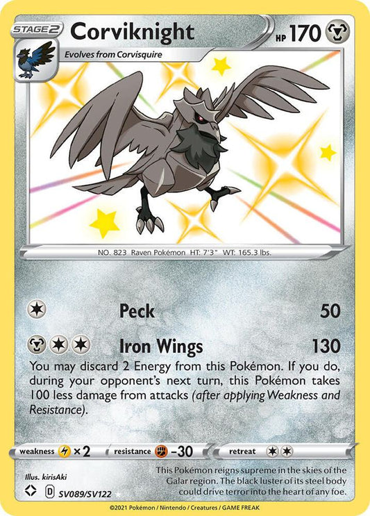 Corviknight SV089/SV122 Shiny Holo Rare Shiny Vault Pokémon card