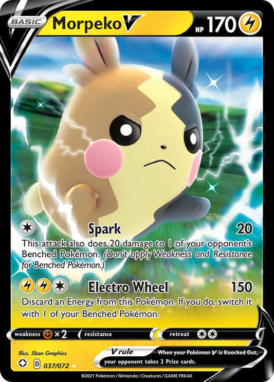 Morpeko V 037/072 Ultra Rare Shining Fates Pokémon card