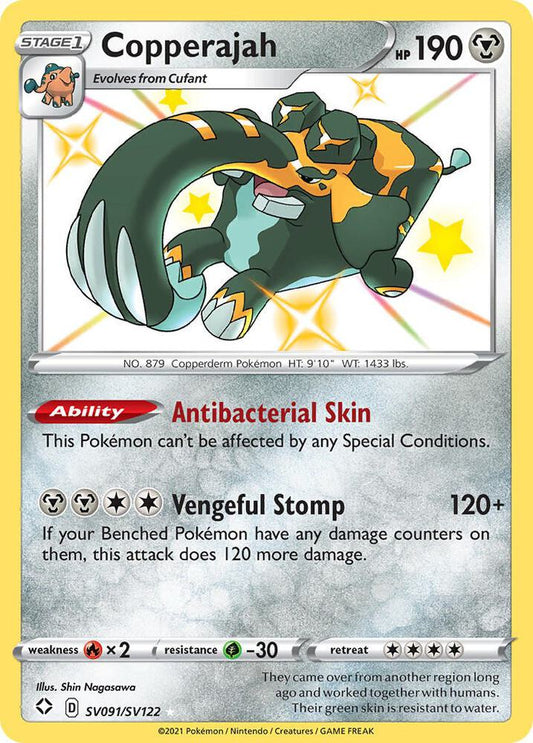 Copperajah SV091/SV122 Shiny Holo Rare Shiny Vault Pokémon card