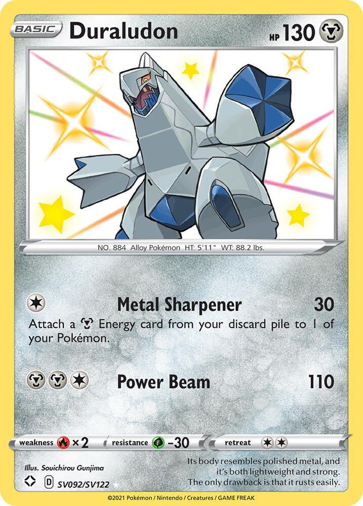 Duraludon SV092/SV122 Shiny Holo Rare Shiny Vault Pokémon card