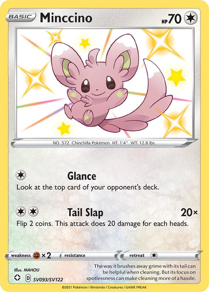 Minccino SV093/SV122 Shiny Holo Rare Shiny Vault Pokémon card