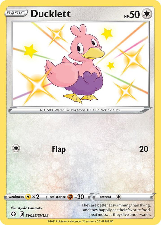 Ducklett SV095/SV122 Shiny Holo Rare Shiny Vault Pokémon card