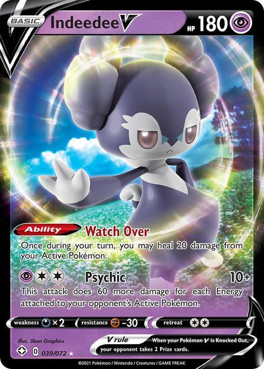 Indeedee V 039/072 Ultra Rare Shining Fates Pokémon card