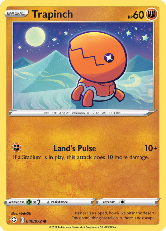 Trapinch 040/072 Common Shining Fates Pokémon card