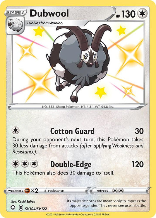 Dubwool SV104/SV122 Shiny Holo Rare Shiny Vault Pokémon card