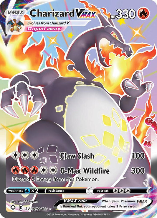 Charizard VMAX SV107/SV122 Shiny Holo Rare Shiny Vault Pokémon card