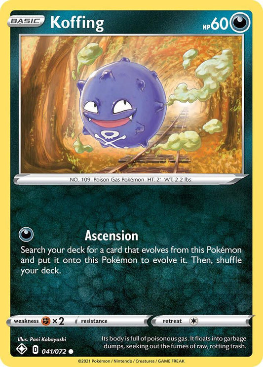 Koffing 041/072 Common Shining Fates Pokémon card