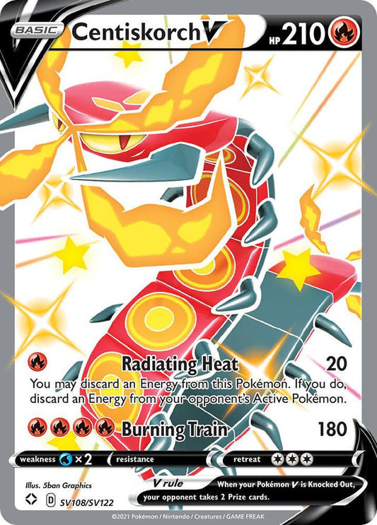 Centiskorch V SV108/SV122 Shiny Holo Rare Shiny Vault Pokémon card
