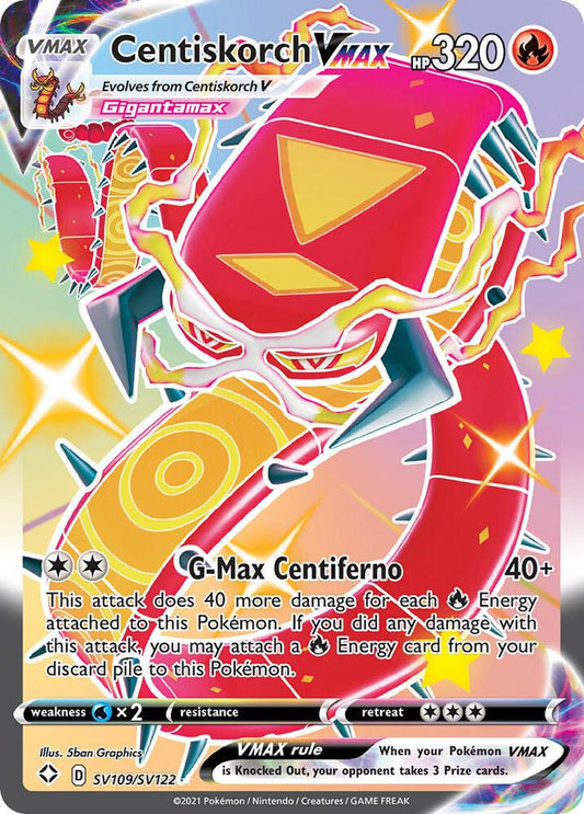 Centiskorch VMAX SV109/SV122 Shiny Holo Rare Shiny Vault Pokémon card