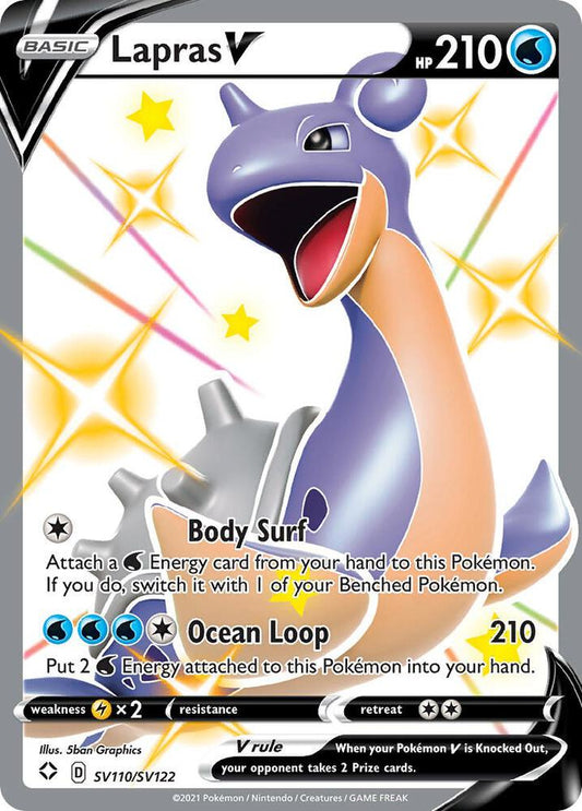 Lapras V SV110/SV122 Shiny Holo Rare Shiny Vault Pokémon card