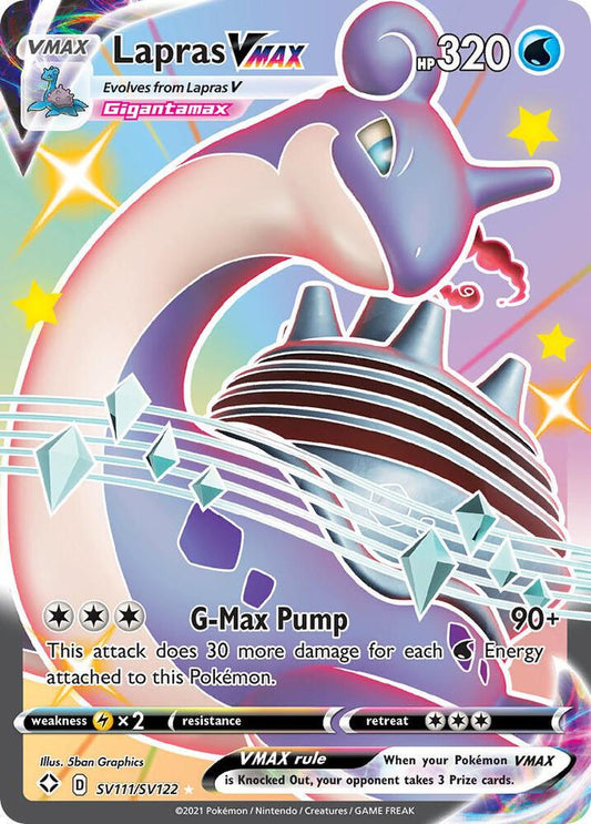 Lapras VMAX SV111/SV122 Shiny Holo Rare Shiny Vault Pokémon card