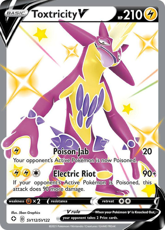 Toxtricity V SV112/SV122 Shiny Holo Rare Shiny Vault Pokémon card