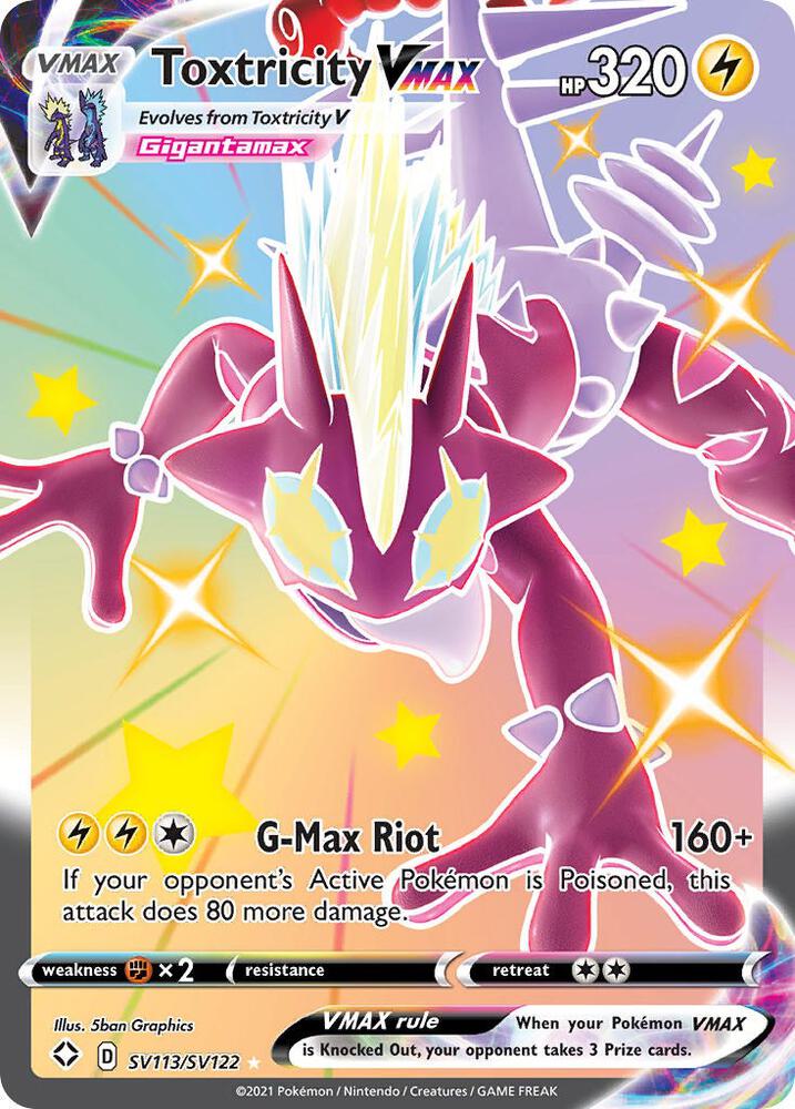 Toxtricity VMAX SV113/SV122 Shiny Holo Rare Shiny Vault Pokémon card