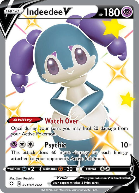 Indeedee V SV114/SV122 Shiny Holo Rare Shiny Vault Pokémon card