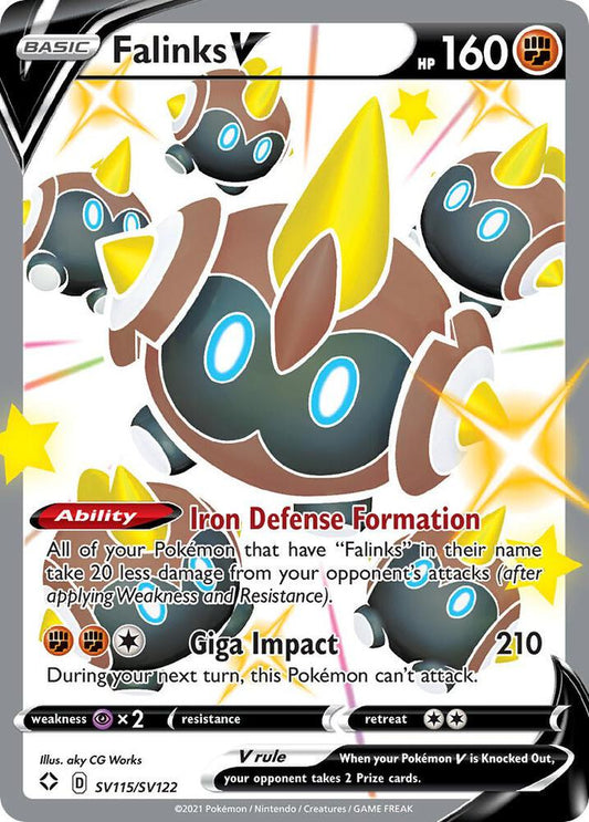 Falinks V SV115/SV122 Shiny Holo Rare Shiny Vault Pokémon card