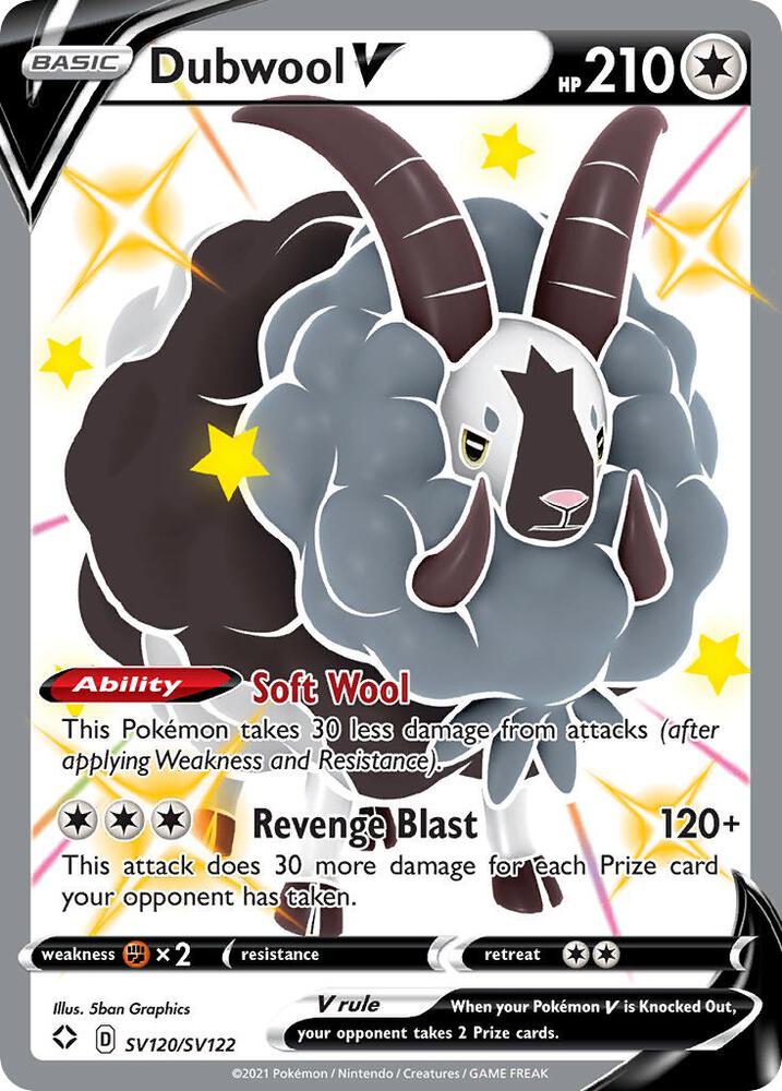 Dubwool V SV120/SV122 Shiny Holo Rare Shiny Vault Pokémon card